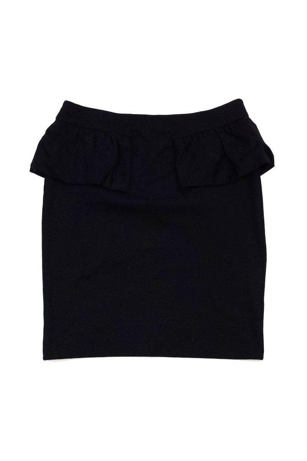 Current Boutique-Marc by Marc Jacobs - Black Cotton Blend Peplum Skirt Sz M