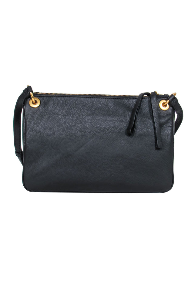 Current Boutique-Marc by Marc Jacobs - Black Leather Quilted Front Crossbody Bag