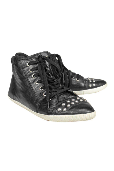 Current Boutique-Marc by Marc Jacobs - Black Leather Sneakers w/ Studs Sz 10