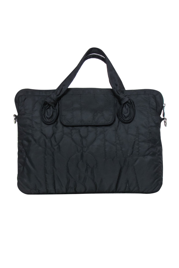 Current Boutique-Marc by Marc Jacobs - Black Logo Quilted Laptop Bag