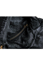 Current Boutique-Marc by Marc Jacobs - Black Patent Leather Reptile Embossed Saddle Bag