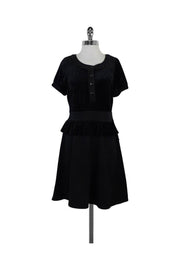 Current Boutique-Marc by Marc Jacobs - Black Short Sleeve Peplum Dress Sz M