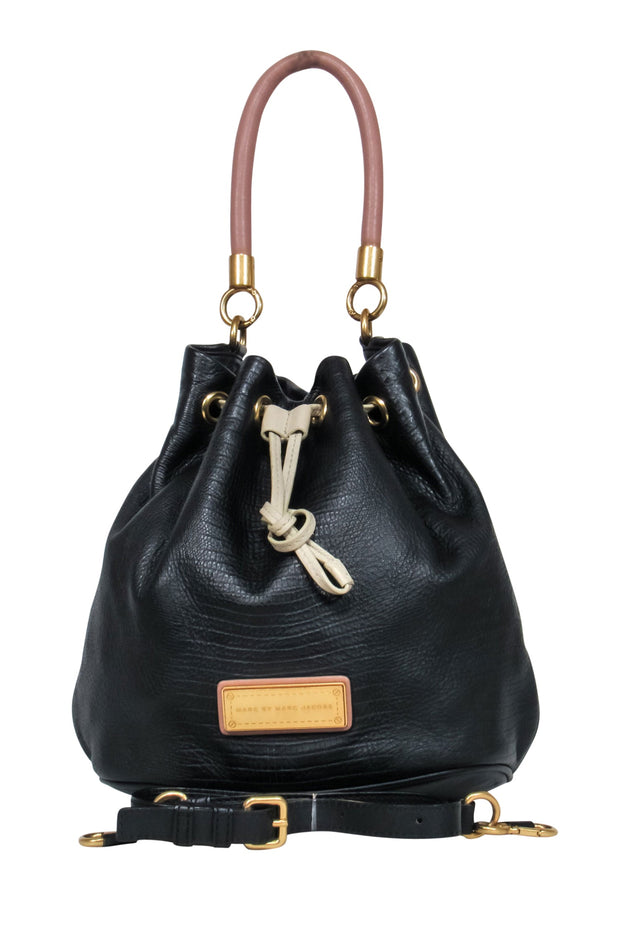 The Bucket Leather Bucket Bag in Black - Marc Jacobs