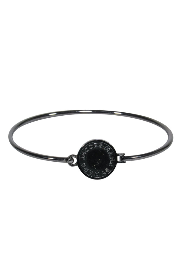 Current Boutique-Marc by Marc Jacobs - Black Titanium Logo Bangle Bracelet