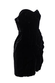 Current Boutique-Marc by Marc Jacobs - Black Velvet Strapless Dress w/ Ruching Sz 4