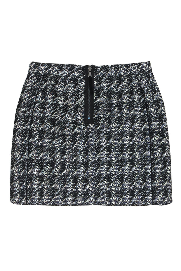 Current Boutique-Marc by Marc Jacobs - Black, White & Blue Houndstooth Print Miniskirt Sz 6