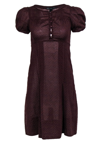 Current Boutique-Marc by Marc Jacobs - Burgundy Cap Sleeve Cotton A-Line Dress Sz 0