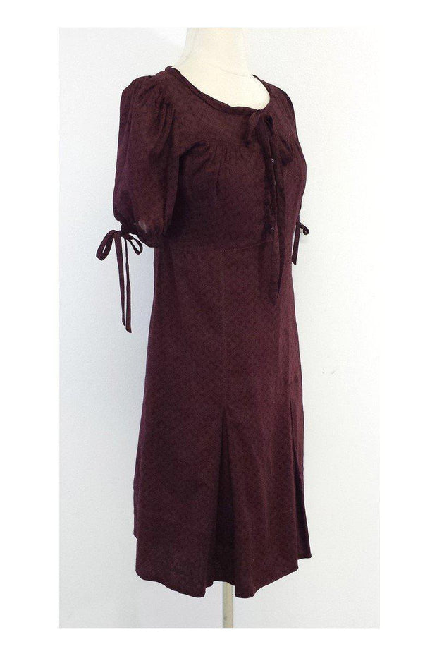 Current Boutique-Marc by Marc Jacobs - Burgundy & Purple Print Cotton Dress Sz 2