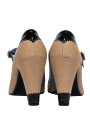 Current Boutique-Marc by Marc Jacobs - Camel Wool Mary-Jane Pumps w/ Bows Sz 8