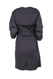 Current Boutique-Marc by Marc Jacobs - Dark Grey Front Zip-Up Sheath Dress w/ Ruching & Buckles Sz S