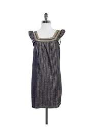 Current Boutique-Marc by Marc Jacobs - Grey & Gold Striped Cotton Blend Dress Sz XS