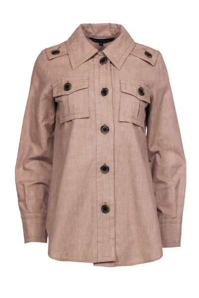 Current Boutique-Marc by Marc Jacobs - Light Brown Textured Linen Button-Up Shirt Sz 4
