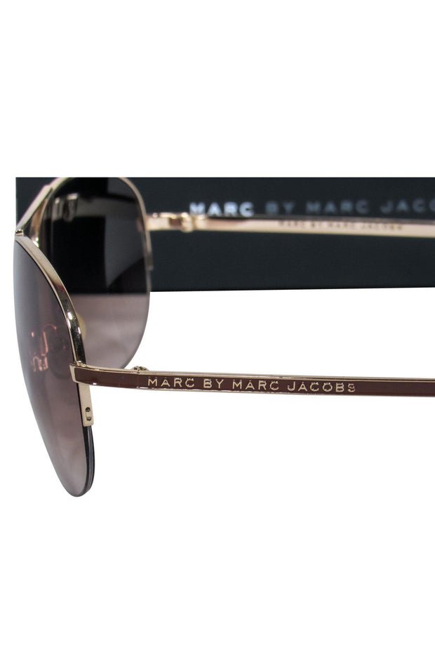 Current Boutique-Marc by Marc Jacobs - Light Gold Aviator Sunglasses