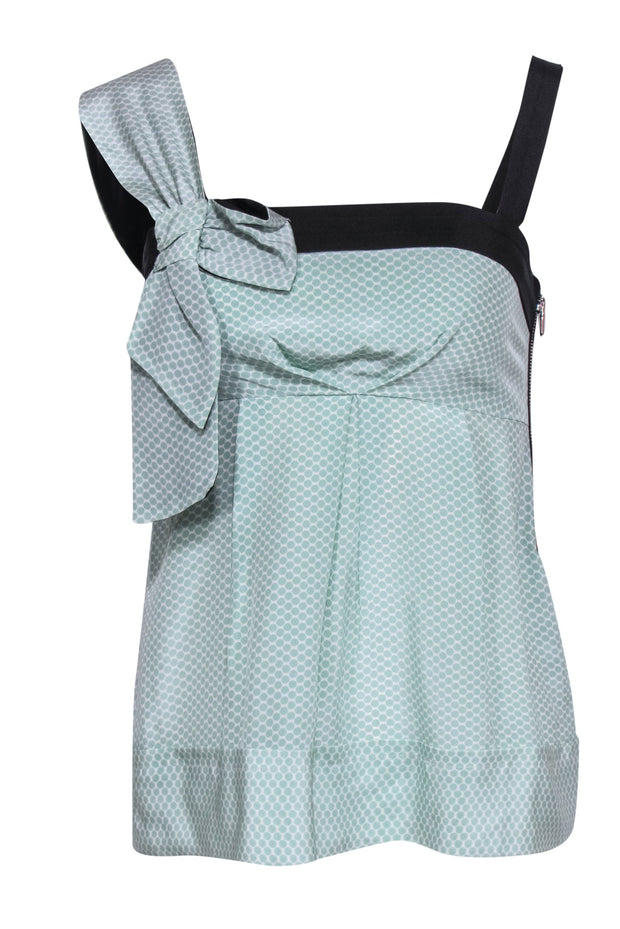 Current Boutique-Marc by Marc Jacobs - Mint Polka Dot Babydoll Blouse w/ Bow Sz 2
