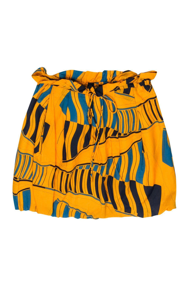 Current Boutique-Marc by Marc Jacobs - Mustard & Blue Geometric Print Bubble Skirt Sz 4