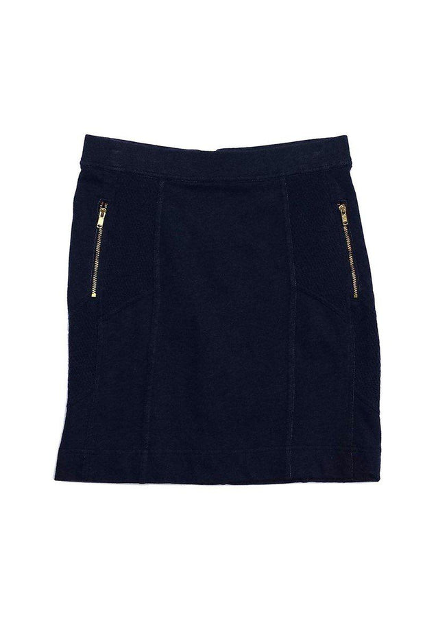 Current Boutique-Marc by Marc Jacobs - Navy Cotton Gold Zip Miniskirt Sz XS