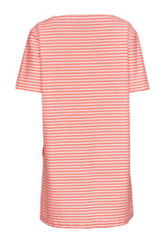 Current Boutique-Marc by Marc Jacobs - Neon Pink & White Striped Short Sleeve Shift Dress Sz M