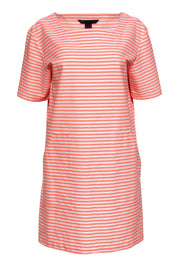 Current Boutique-Marc by Marc Jacobs - Neon Pink & White Striped Short Sleeve Shift Dress Sz M