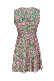 Current Boutique-Marc by Marc Jacobs - Pink & Green Filigree Print Dress Sz L