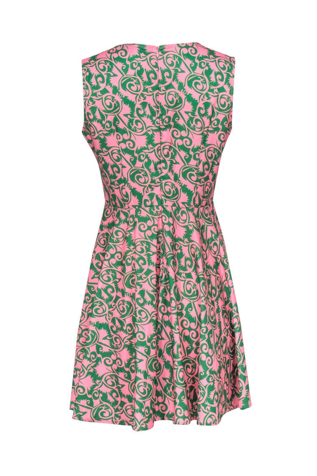 Current Boutique-Marc by Marc Jacobs - Pink & Green Filigree Print Dress Sz L