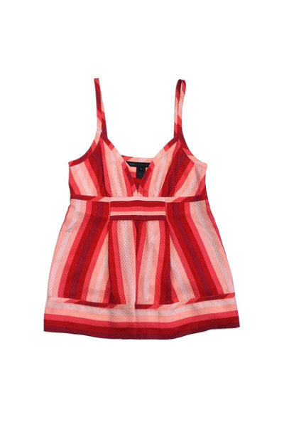 Current Boutique-Marc by Marc Jacobs - Pink & Red Striped Silk Tank Sz 4