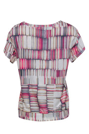 Current Boutique-Marc by Marc Jacobs - Pink & White Printed Cotton Blend Tee Sz M