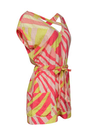Current Boutique-Marc by Marc Jacobs - Pink & Yellow Printed Silk Blend Romper Sz XS