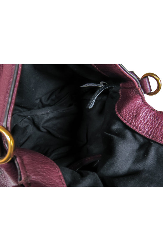 Current Boutique-Marc by Marc Jacobs - Plum Pebbled Leather Saddle Bag