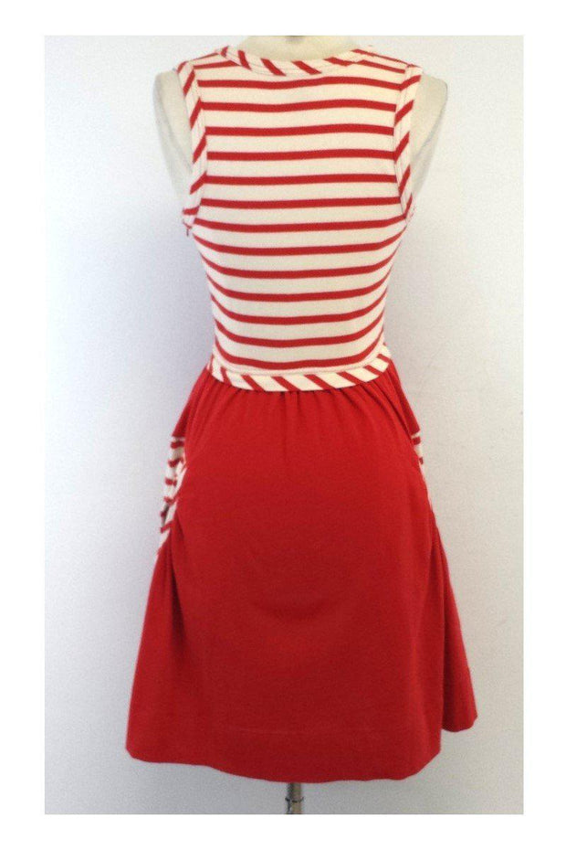 Current Boutique-Marc by Marc Jacobs - Red & Cream Striped Cotton Dress Sz XS