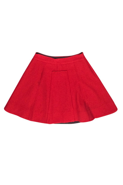 Current Boutique-Marc by Marc Jacobs - Red Fuzzy Textured Paneled Miniskirt Sz S