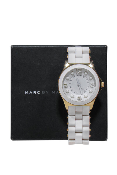 Current Boutique-Marc by Marc Jacobs - White Rubber Coated Link Watch