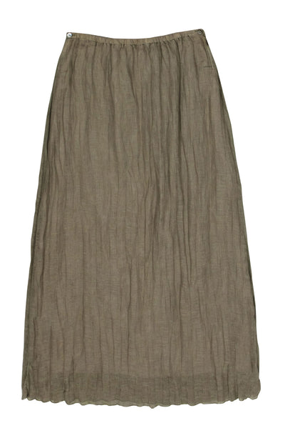 Current Boutique-Margaret O'Leary - Sage Green Linen Maxi Skirt Sz M