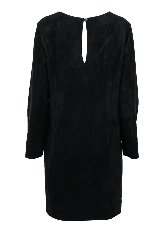 Current Boutique-Marie Oliver - Black Faux Suede Long Sleeve Shift Dress Sz L