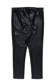 Current Boutique-Marina Rinaldi - Black Faux Leather Skinny Trousers Sz 14