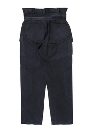 Current Boutique-Marissa Webb - Black High Rise Paperbag Belted "Bryn" Cargo Pants Sz 6
