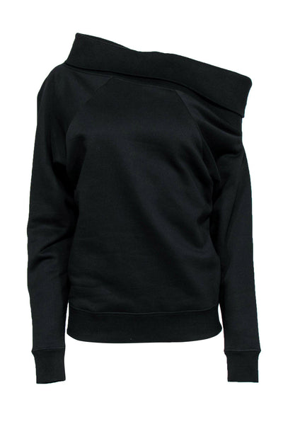 Current Boutique-Marissa Webb - Black Off-the-Shoulder "So Relaxed" Sweatshirt Sz XS