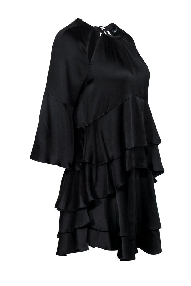 Current Boutique-Marissa Webb - Black Ruffle Tiered Dress w/ Cutouts Sz M