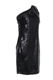 Current Boutique-Mark & James by Badgley Mischka - Black Sequin One Shoulder Dress w/ Flounce Sz 8