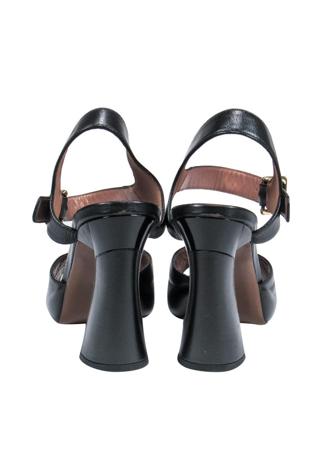 Current Boutique-Marni - Black Leather Inverted Block Heels Sz 10