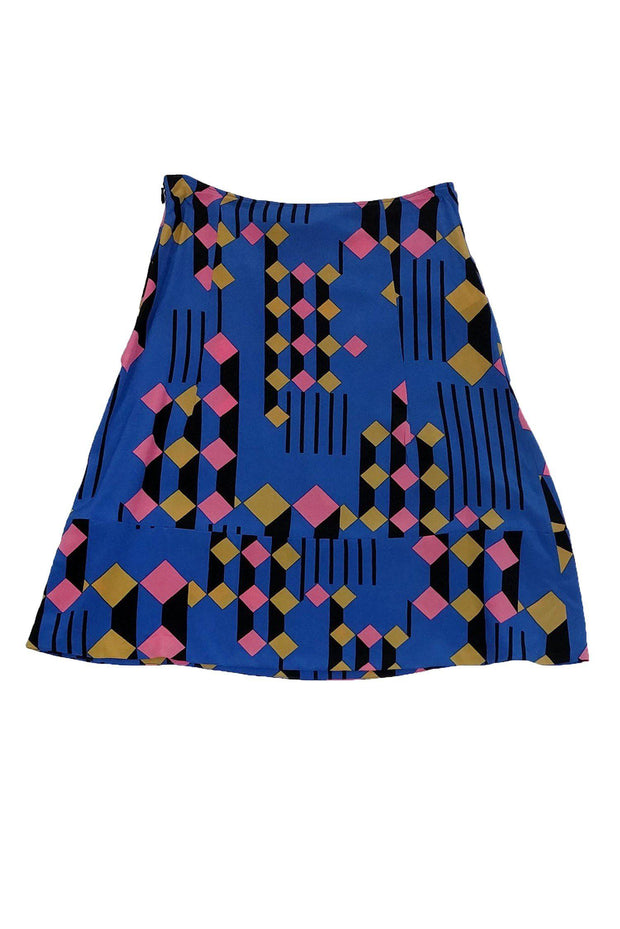 Current Boutique-Marni - Blue & Pink Geometric Skirt Sz S