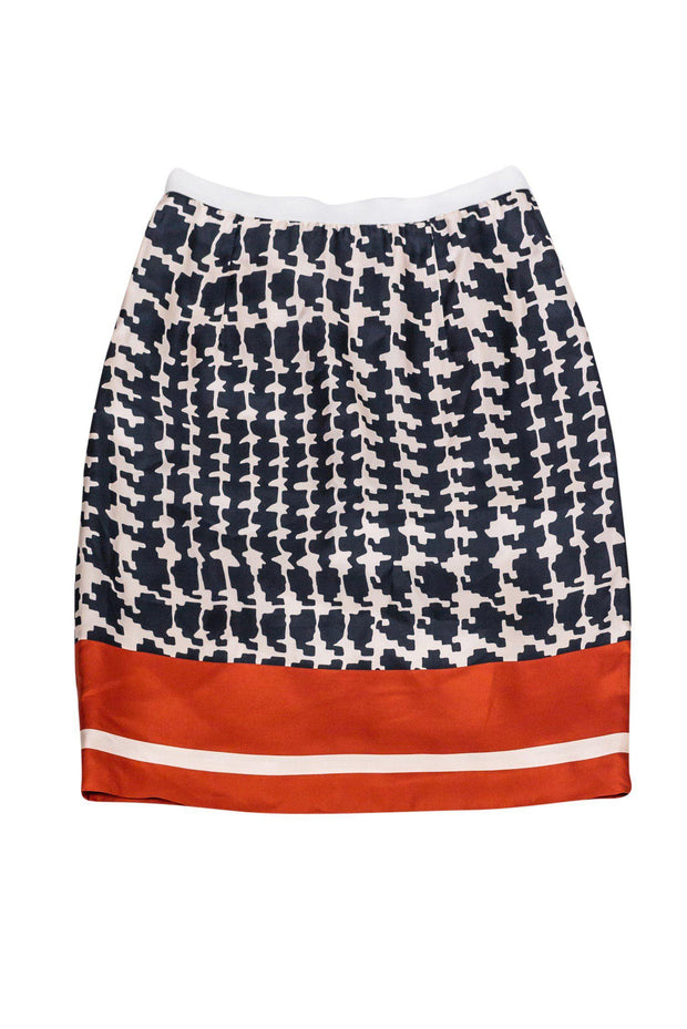 Current Boutique-Marni - Blue & Red Silk A-Line Skirt Sz 6