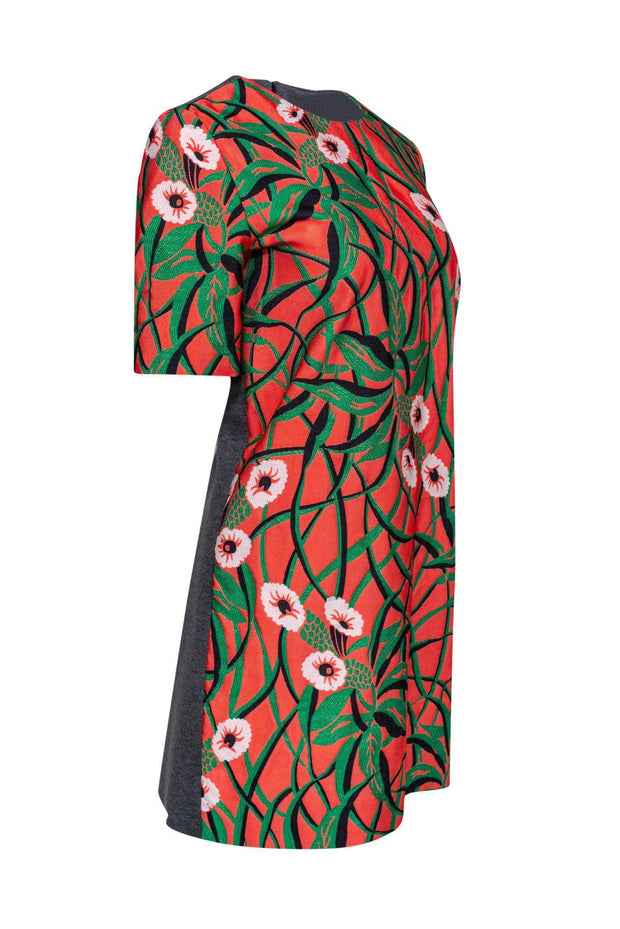 Current Boutique-Marni - Coral Floral Brocade Shift Dress Sz S