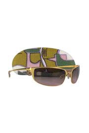 Current Boutique-Marni - Gold Rectangular Frame Sunglasses