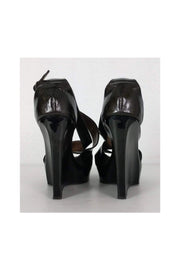 Current Boutique-Marni - Green & Black Metallic Wedge Sandals Sz 11