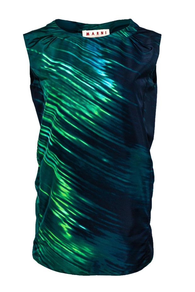Current Boutique-Marni - Green & Navy Sleeveless Top Sz 4