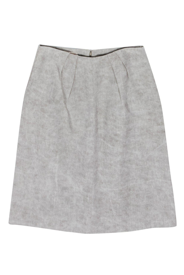 Current Boutique-Marni - Grey Linen Blend A-Line Skirt Sz 4
