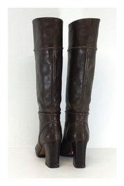 Current Boutique-Marni - Olive Brown Leather Boots Sz 11