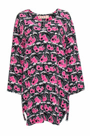 Current Boutique-Marni - Pink & Green Silk Abstract Print Tunic Dress Sz 10