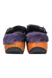 Current Boutique-Marni - Purple Furry Platform Clogs Sz 7