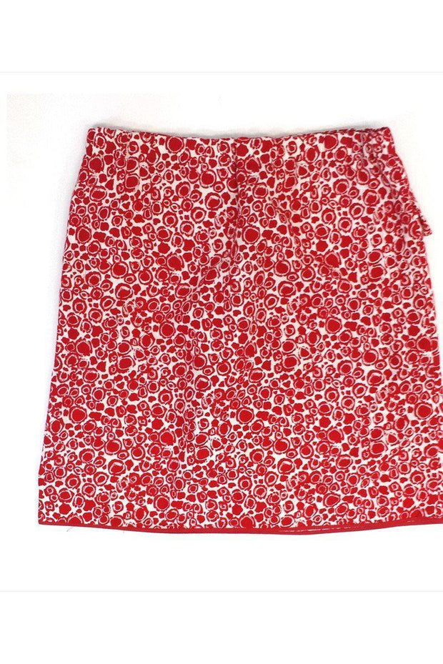 Current Boutique-Marni - Red & White Print Cotton Skirt Sz 4